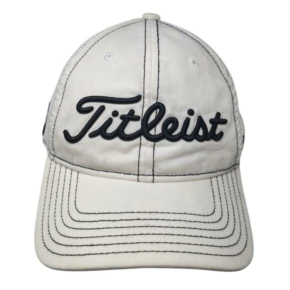 Titleist Strapback Hat White One Size Embroidered Adjustable 6 Panel - Picture 1 of 9